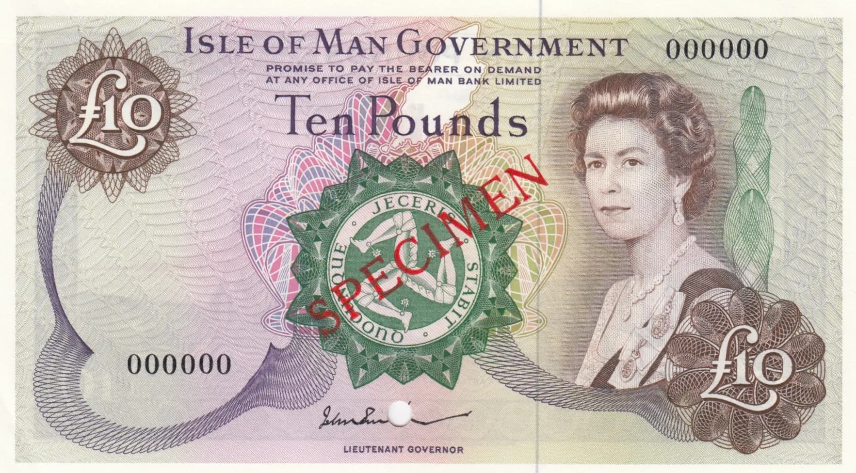 10 pounds 1974 specimen from Isle of Man, P-31bs (1974) — image 1