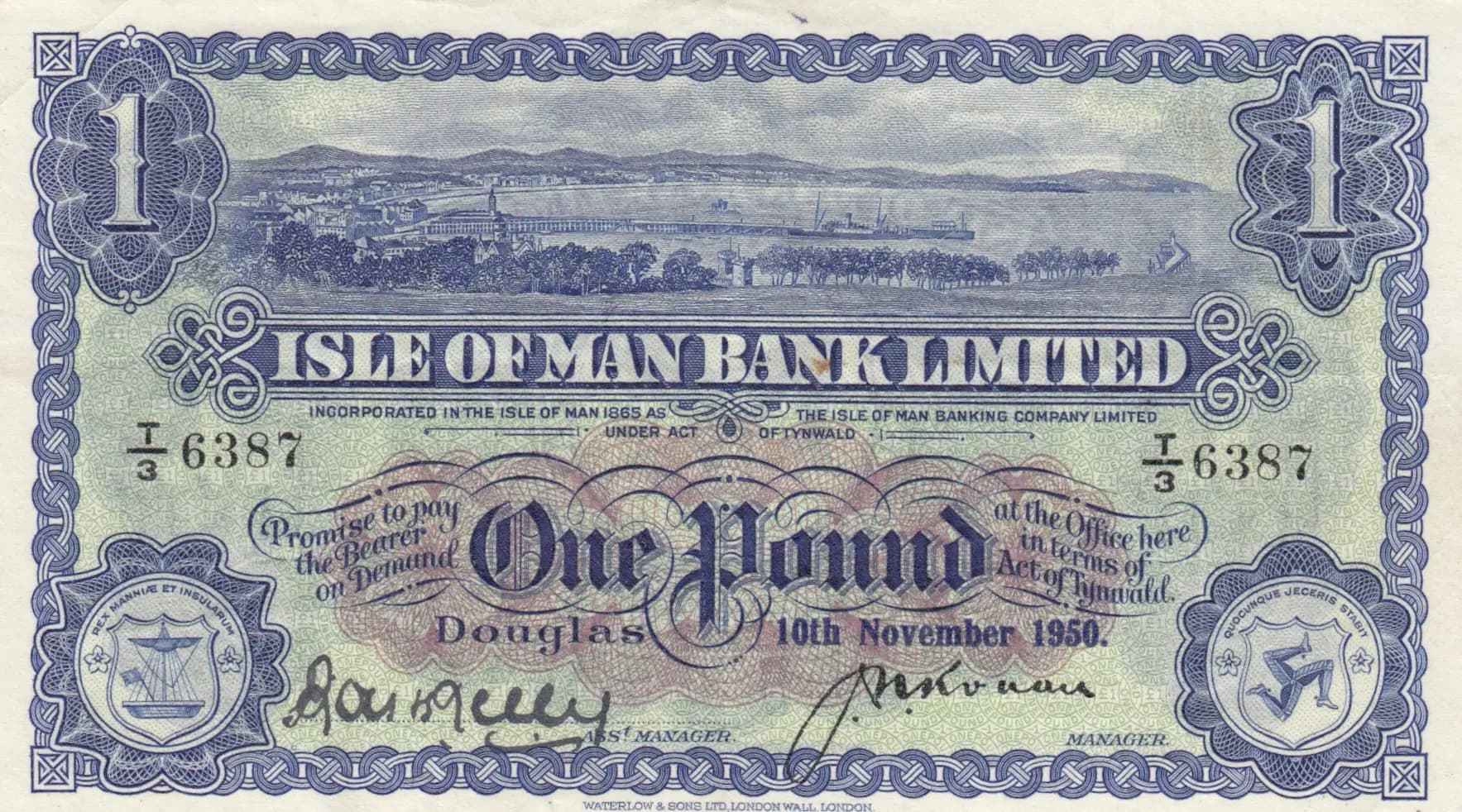 1 pound 1950 from Isle of Man, P-6b