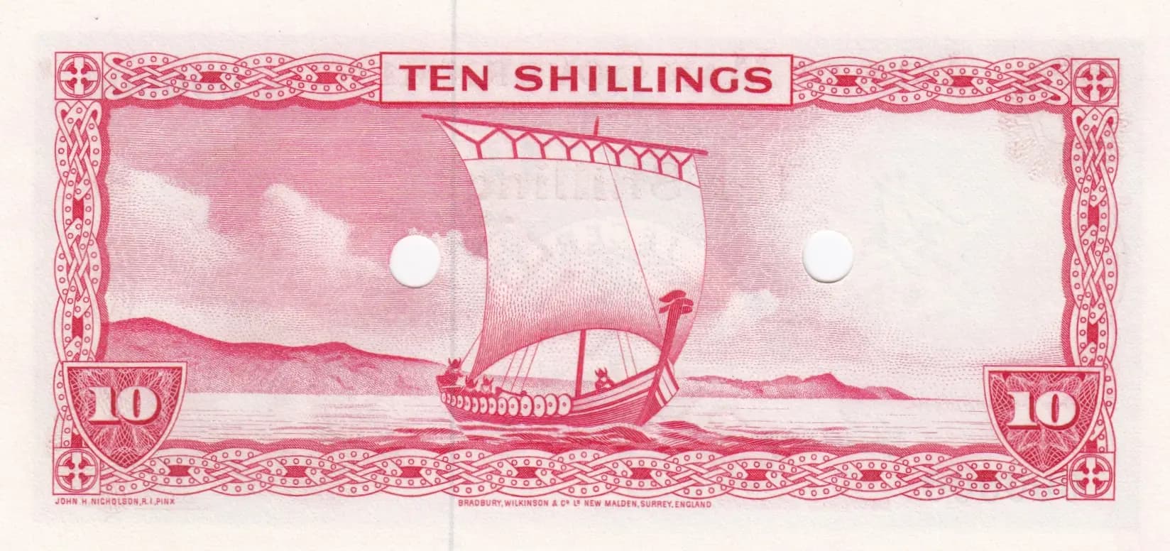 10 shillings 1961 specimen from Isle of Man, P-24as (1961) — image 2
