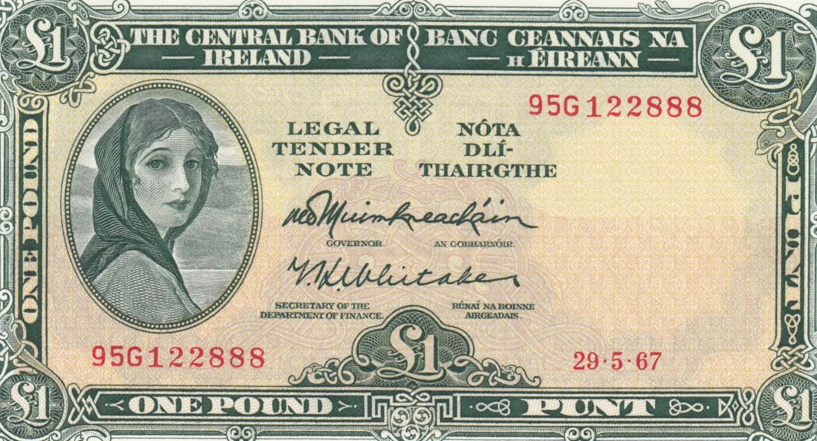 1 pound 1967 from Ireland, P-64a