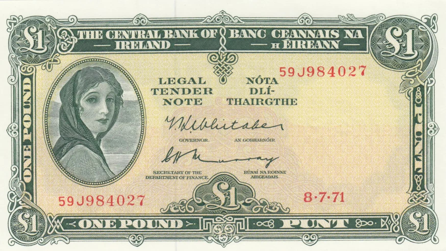 1 pound 1971 from Ireland, P-64c (1971) — image 1