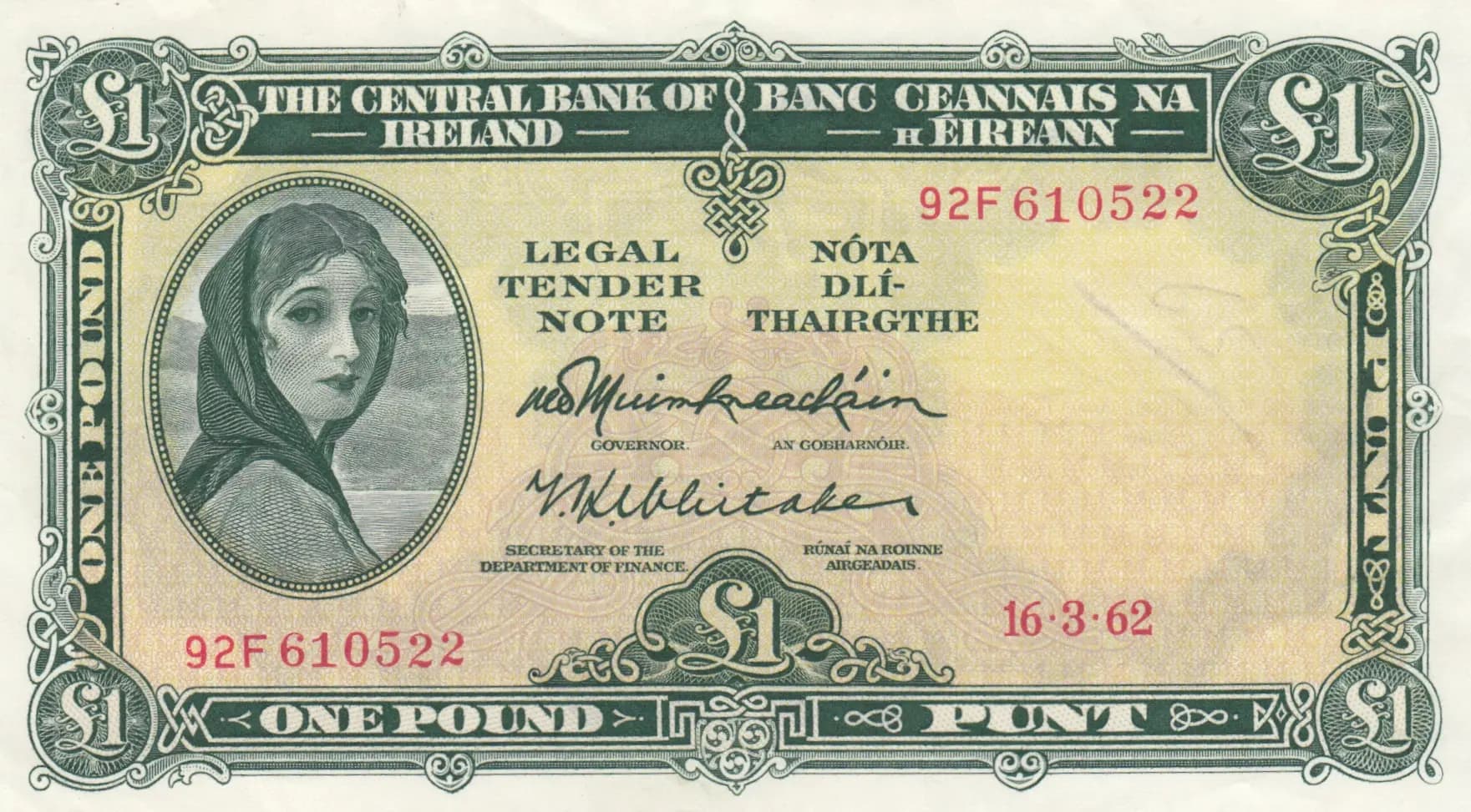 1 pound 1962 from Ireland, P-64a