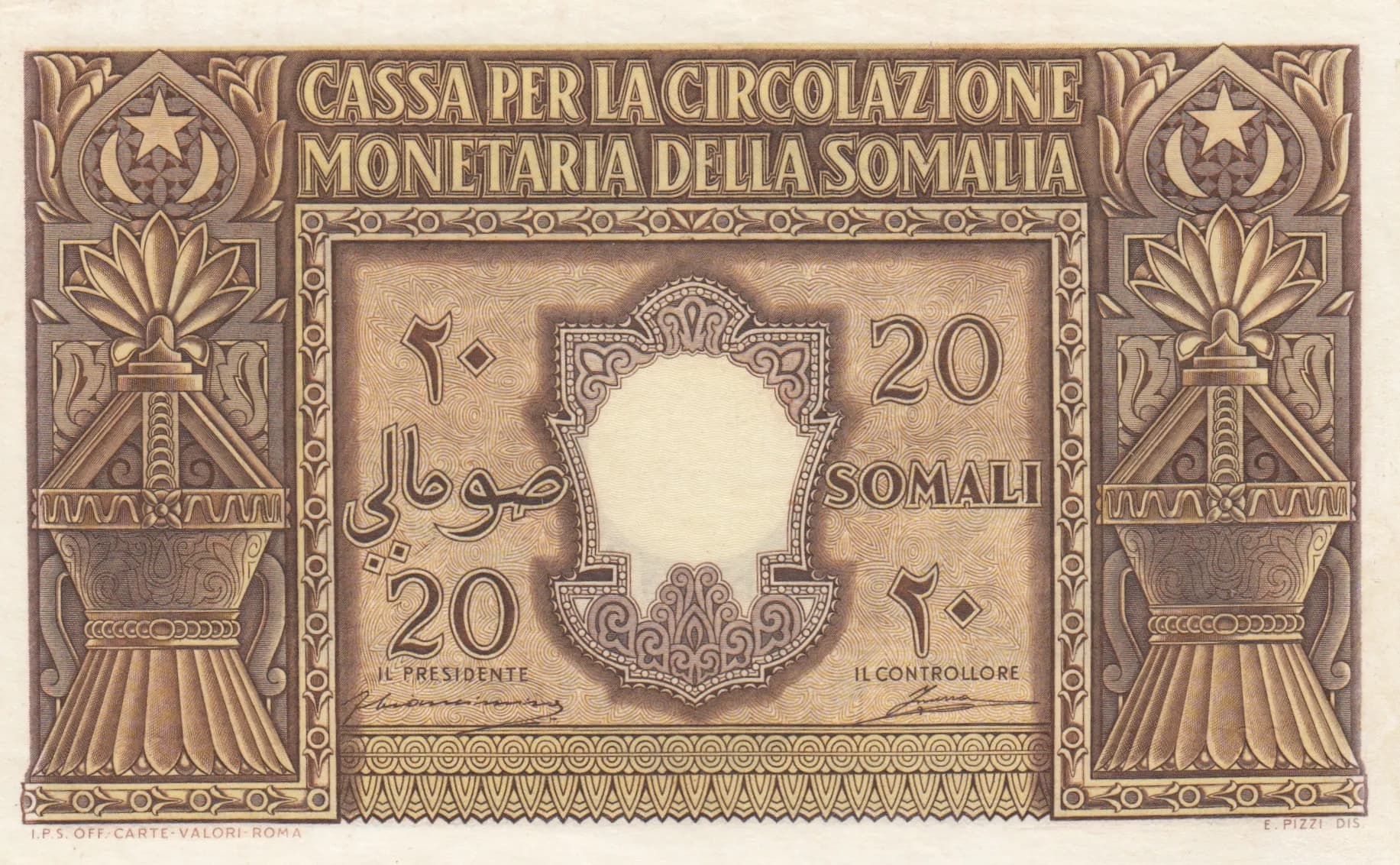 20 solami 1950  from Italian Somaliland, P-14a(3) (1950) — image 1