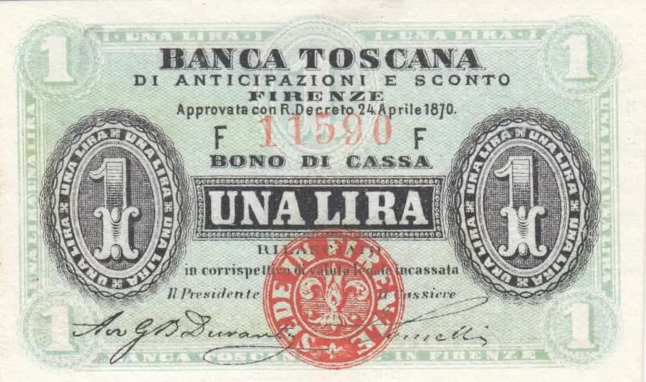 1 lira 1870 from Italy, P-unlisted