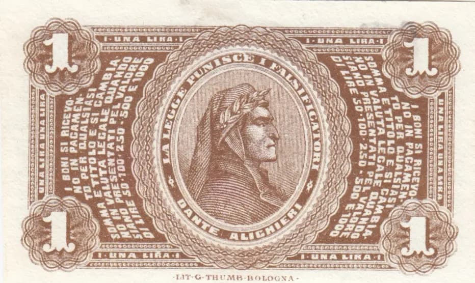 1 lira 1870 from Italy, P-unlisted (1870) — image 2