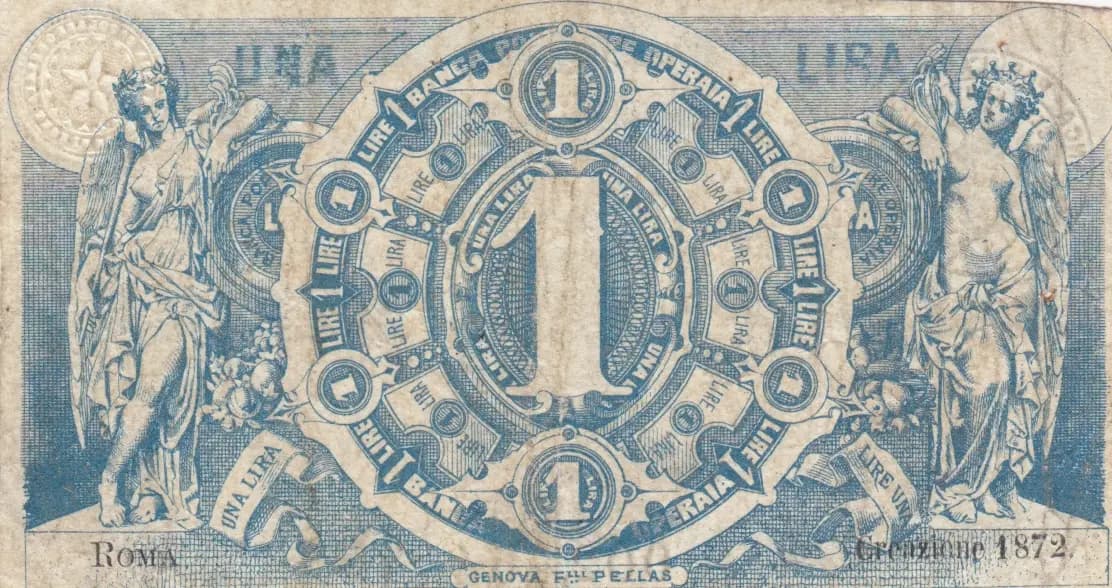 1 lira 1871 from Italy, P-unlisted (1871) — image 2