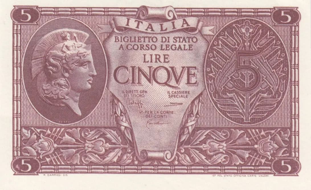 5 lire 1935 from Italy, P-31b