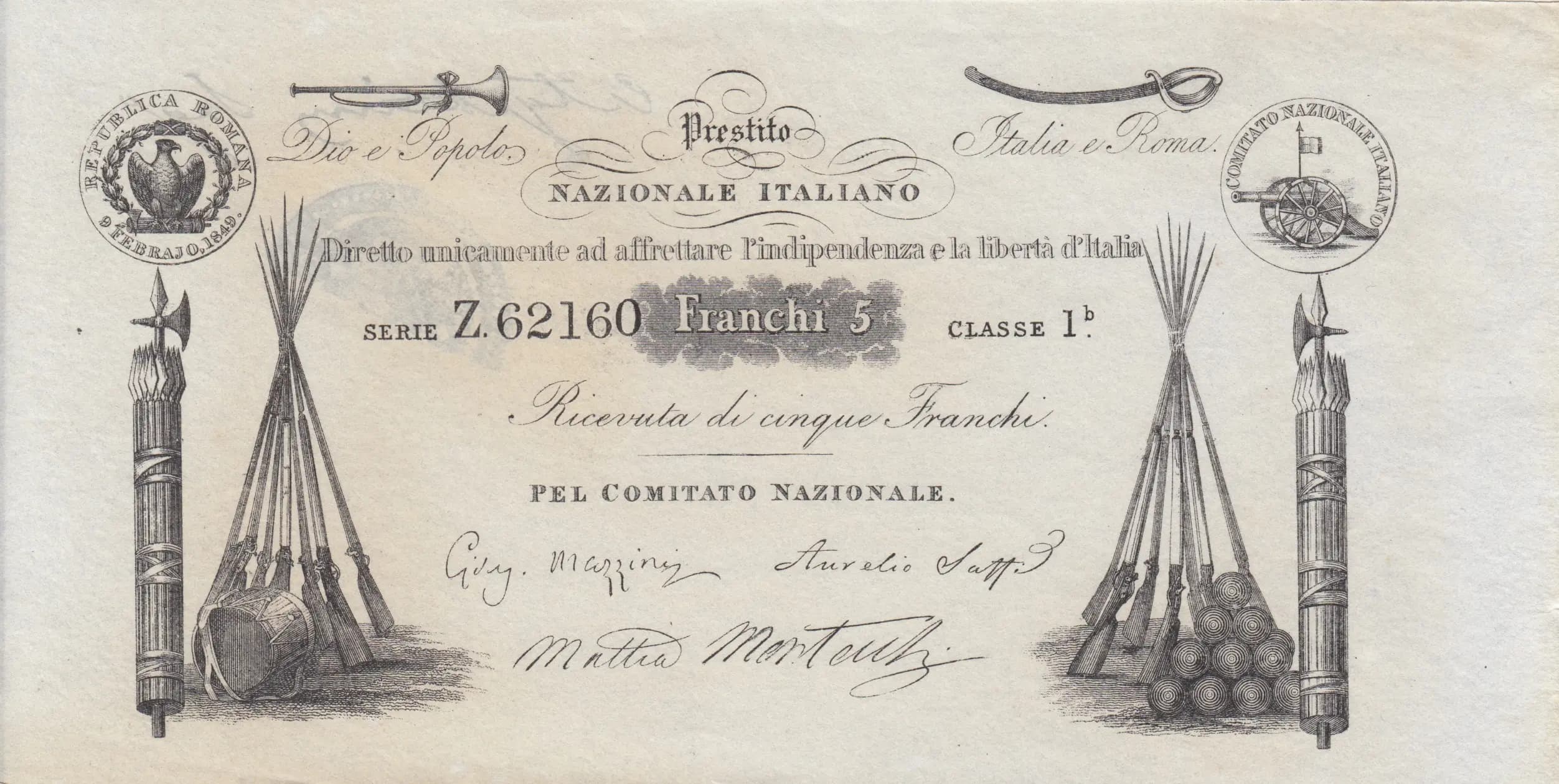 5 franchi from Italy, P-unlisted