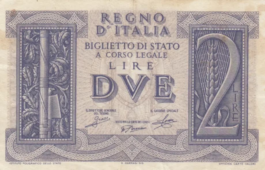 2 lire 1935 from Italy, P-27 (1935) — image 1