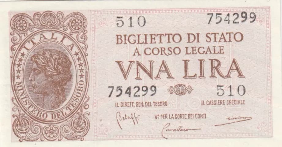 1 lira 1935 from Italy, P-29b (1935) — image 1