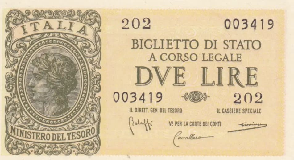 2 lire 1935 from Italy, P-30b