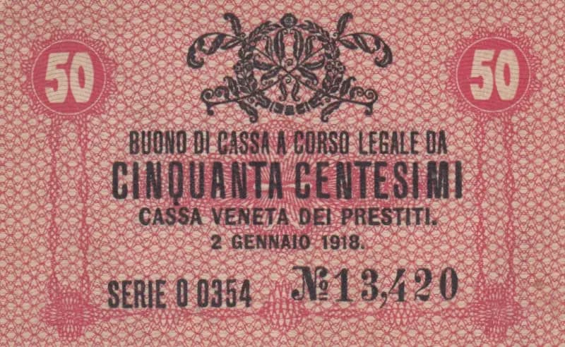 50 centesimi 1918 from Italy, P-M3 (1918) — image 1