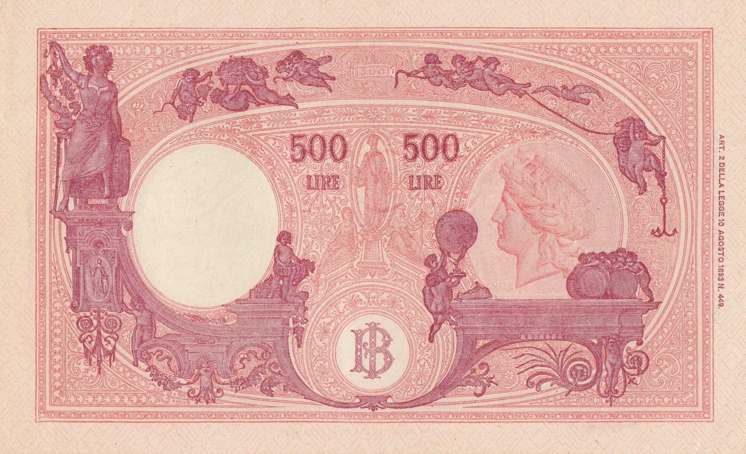 500 lire 1946 from Italy, P-70d (1946) — image 2
