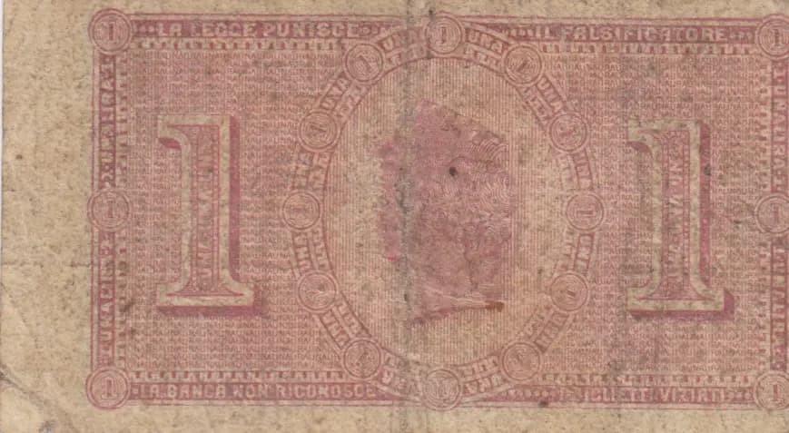 1 lira 1872 from Italy, P-S792 (1872) — image 2
