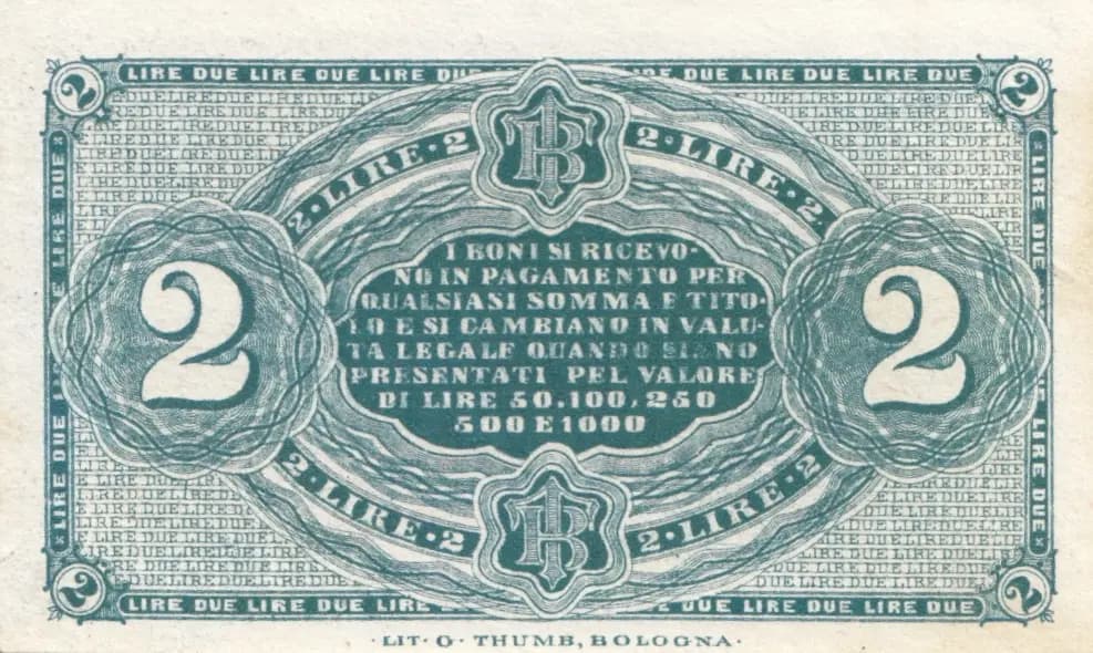 2 lire 1870 from Italy, P-unlisted (1870) — image 2