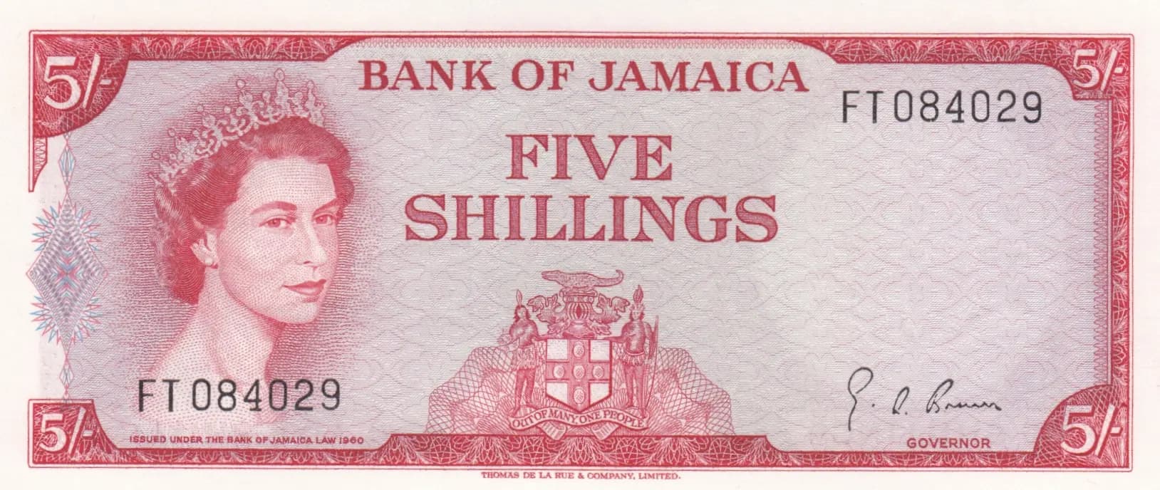 5 shillings 1964 from Jamaica, P-51Ad
