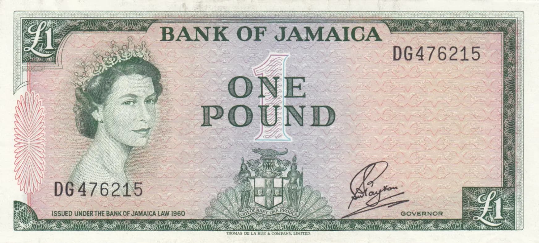 1 pound 1964 from Jamaica, P-51Ca (1964) — image 1