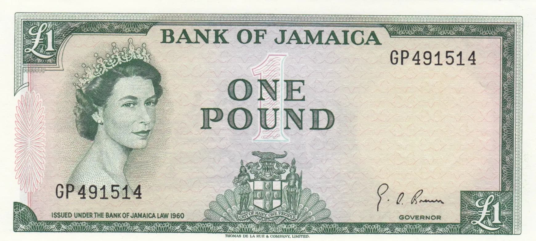 1 pound 1964 from Jamaica, P-51Ce (1964) — image 1