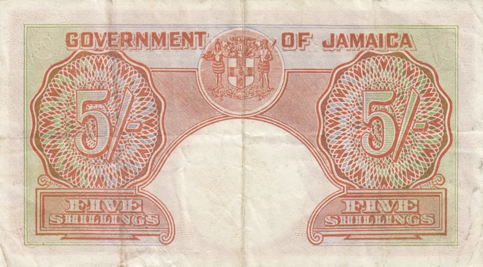 5 shillings 1950 from Jamaica, P-37a (1950) — image 2