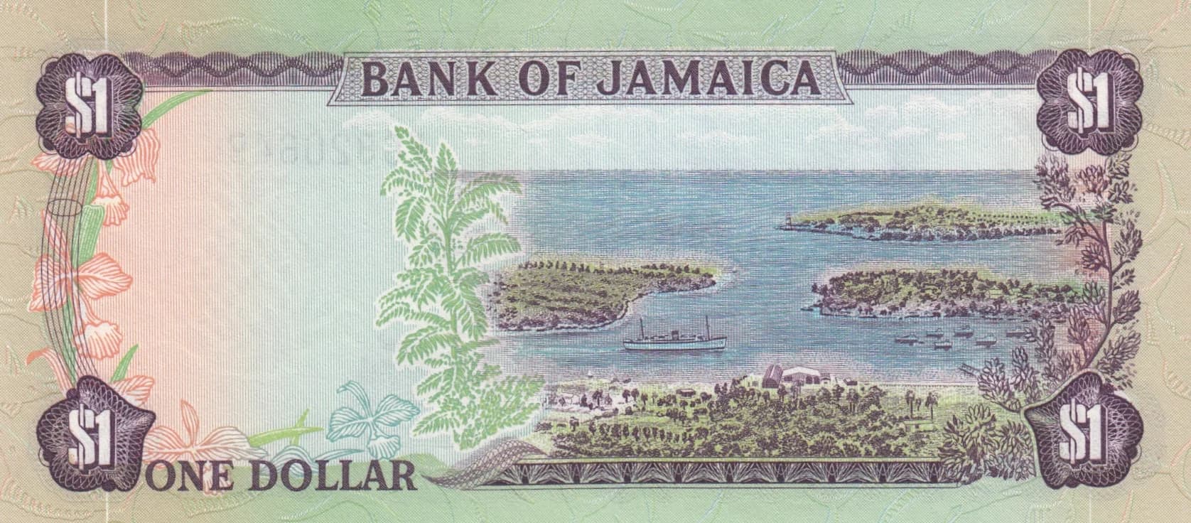 1 dollar 1976 from Jamaica, P-59b (1976) — image 2