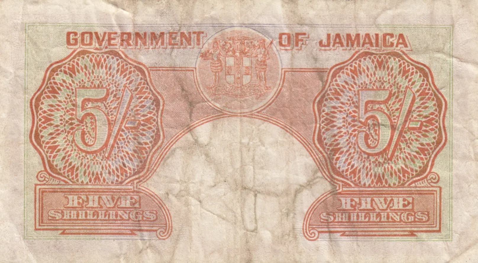 5 shillings 1953 from Jamaica, P-37b (1953) — image 2