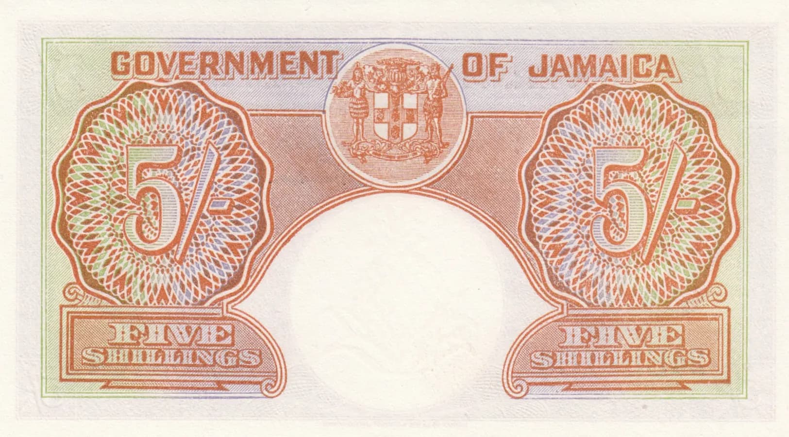 5 shillings 1957 from Jamaica, P-37b (1957) — image 2