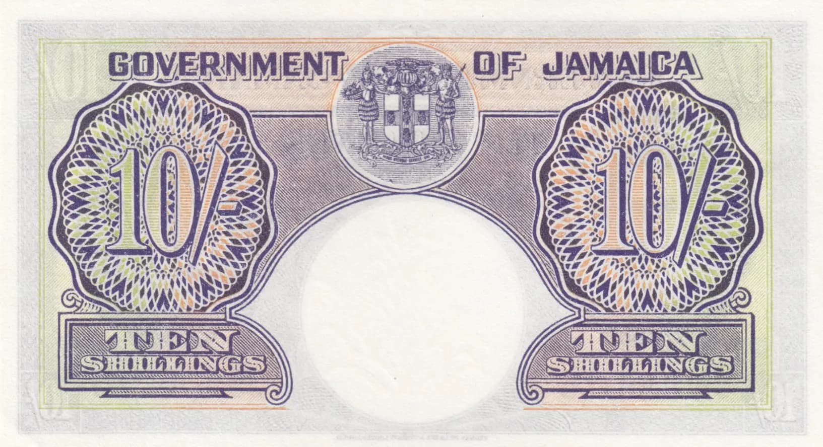 10 shillings 1958 from Jamaica, P-39 (1958) — image 2