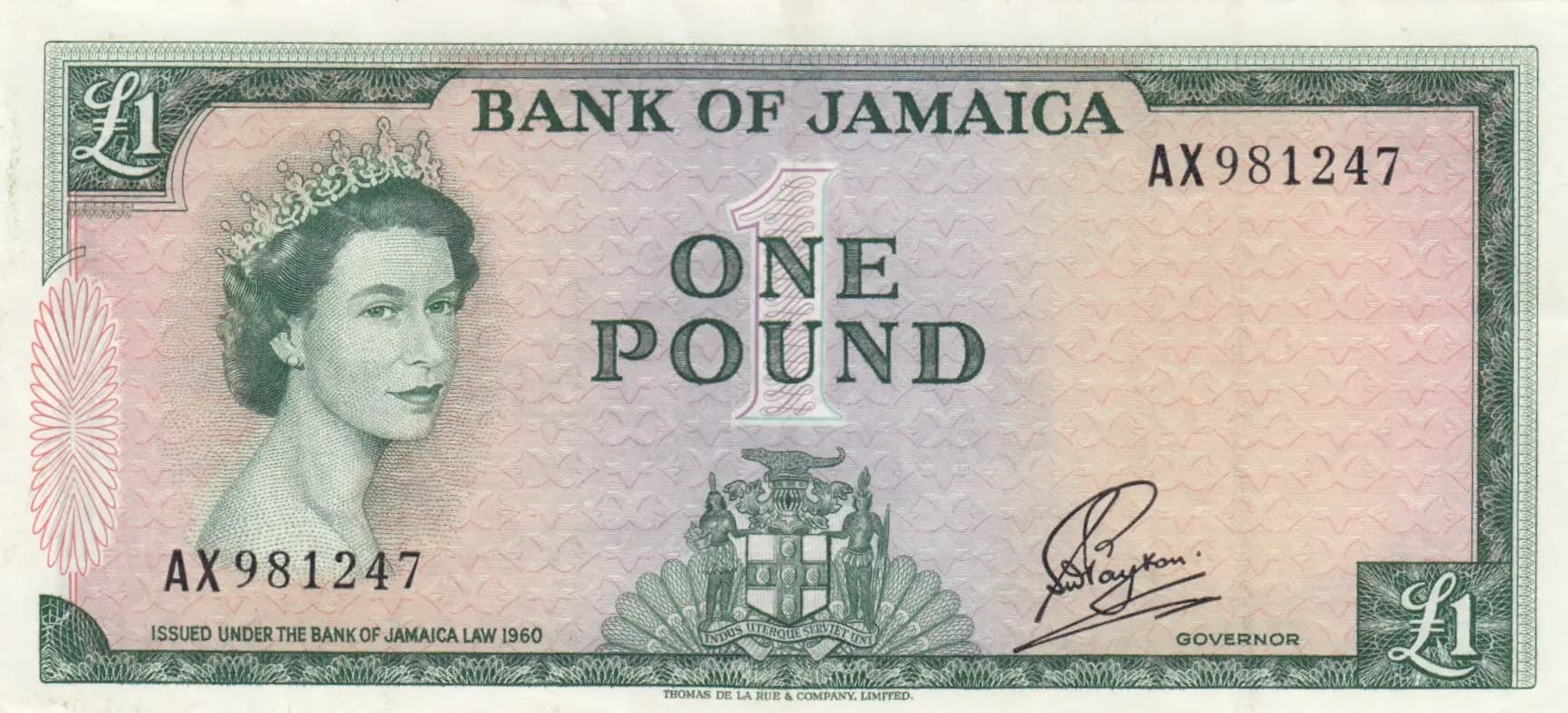 1 pound 1961 from Jamaica, P-51