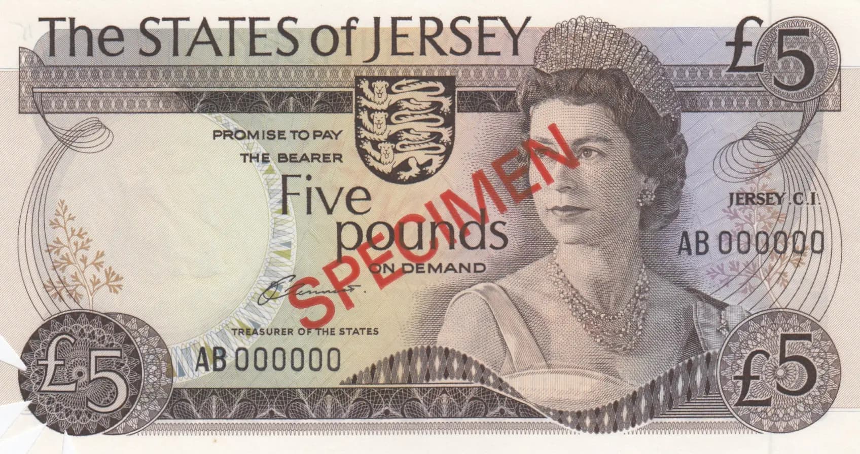 5 pounds 1976 specimen from Jersey, P-12as