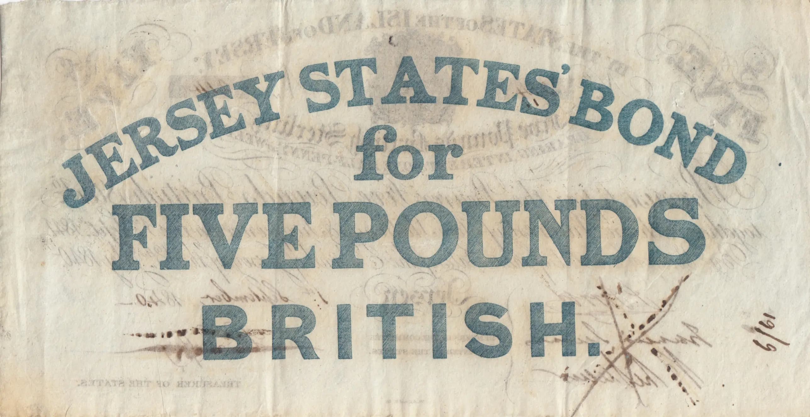 5 pounds 1840 from Jersey, P-A1b (1840) — image 2
