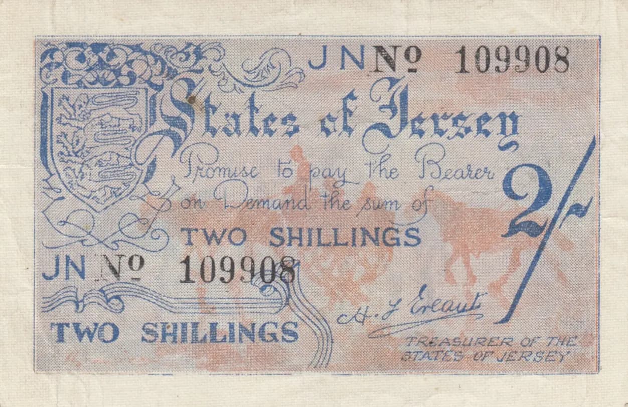 2 shillings 1941 from Jersey, P-3