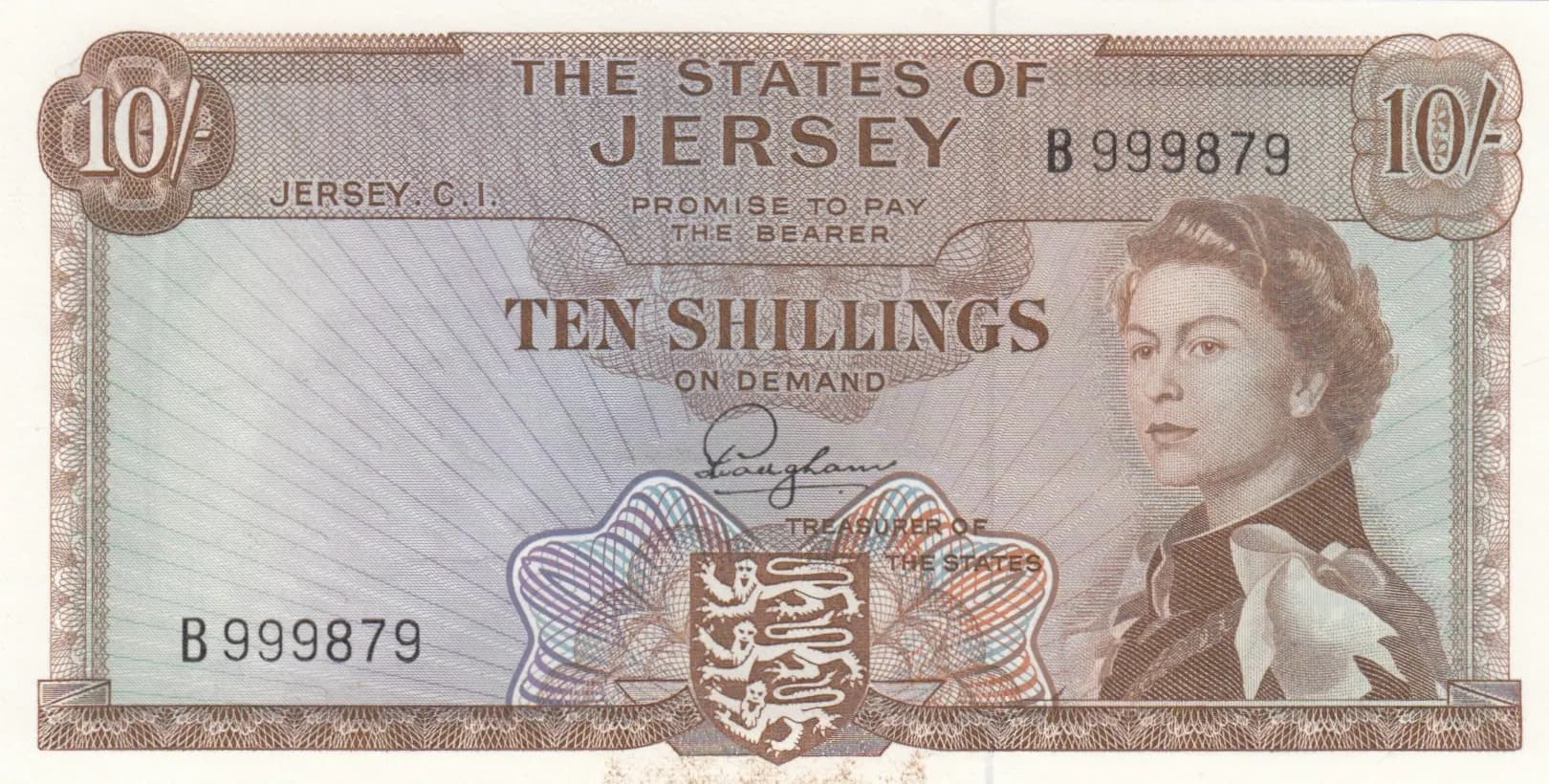 10 shillings 1963 from Jersey, P-7 (1963) — image 1