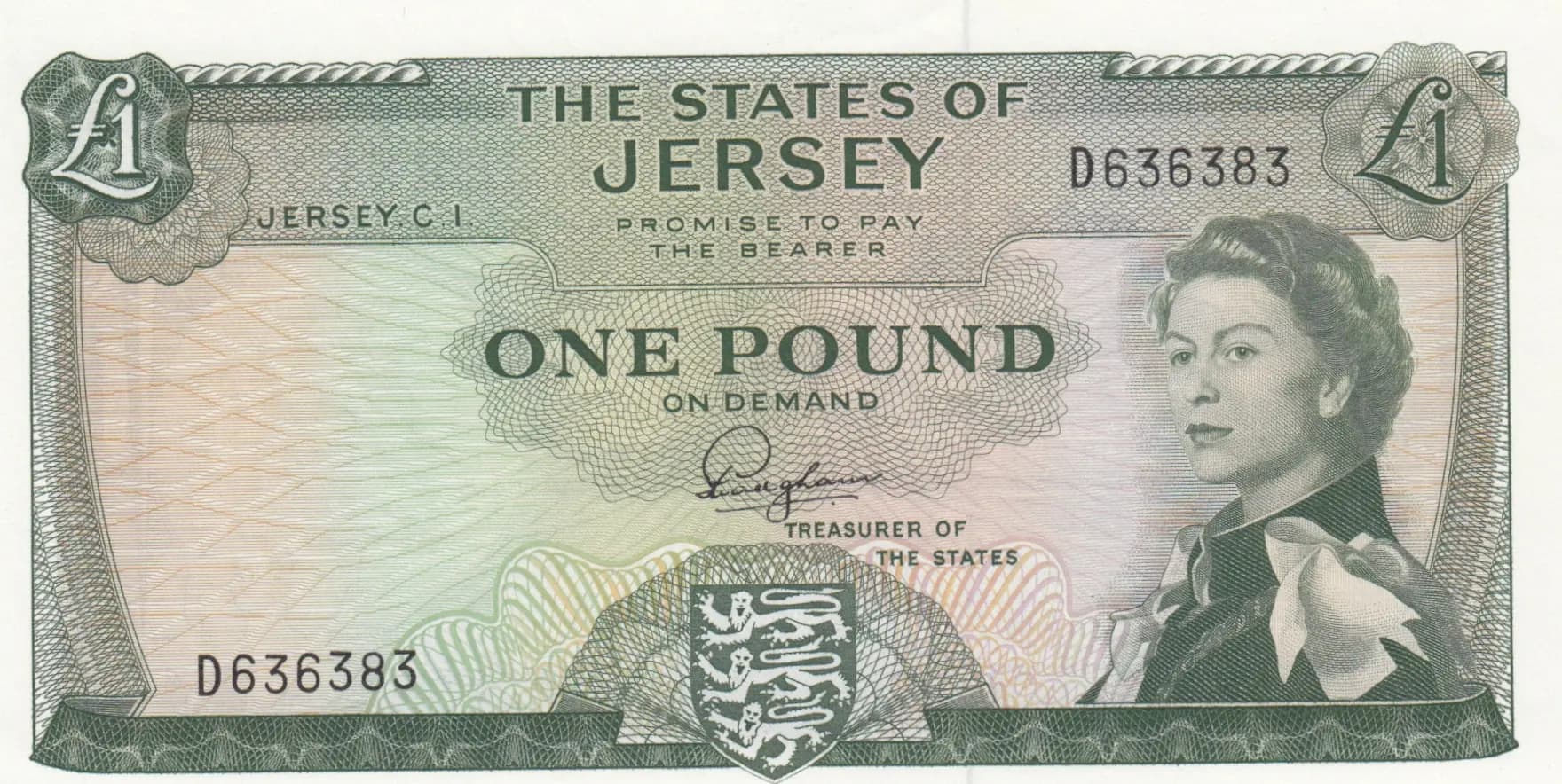 1 pound 1963 from Jersey, P-8a