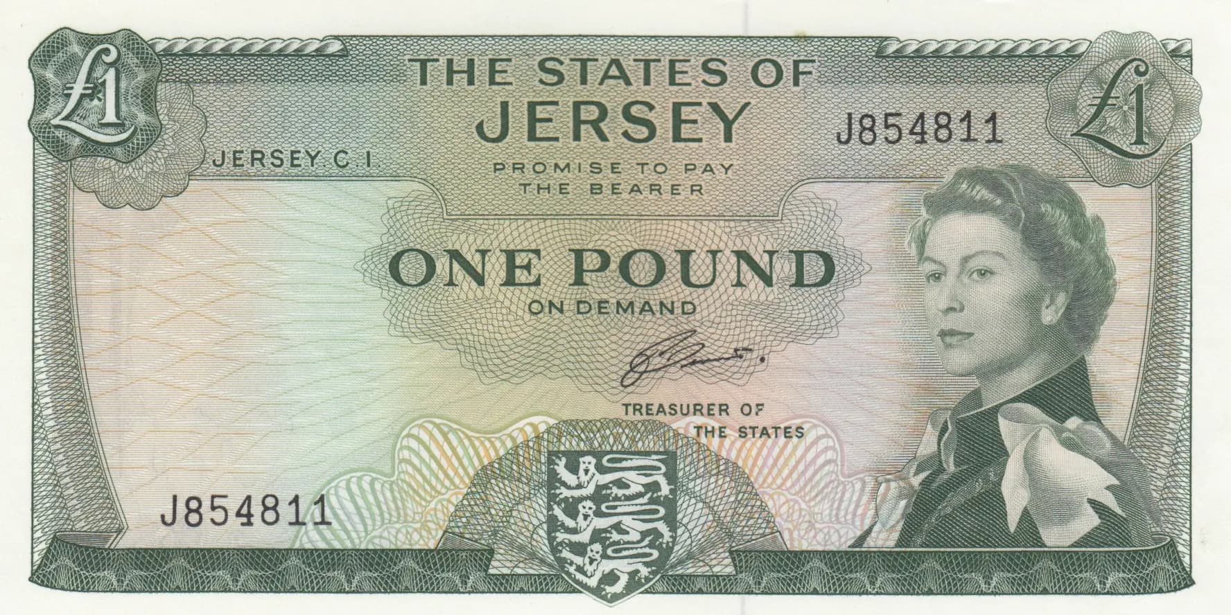 1 pound 1963 from Jersey, P-8b