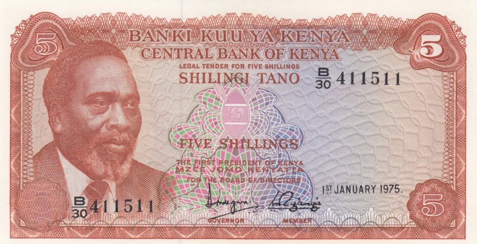 5 shillings 1975 from Kenya, P-11b