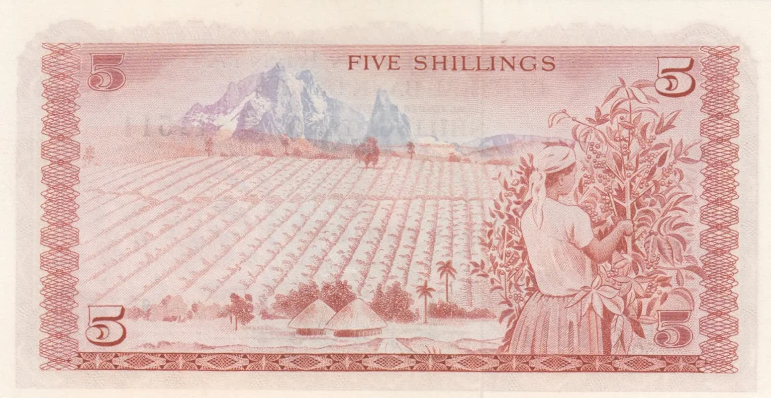 5 shillings 1975 from Kenya, P-11b (1975) — image 2