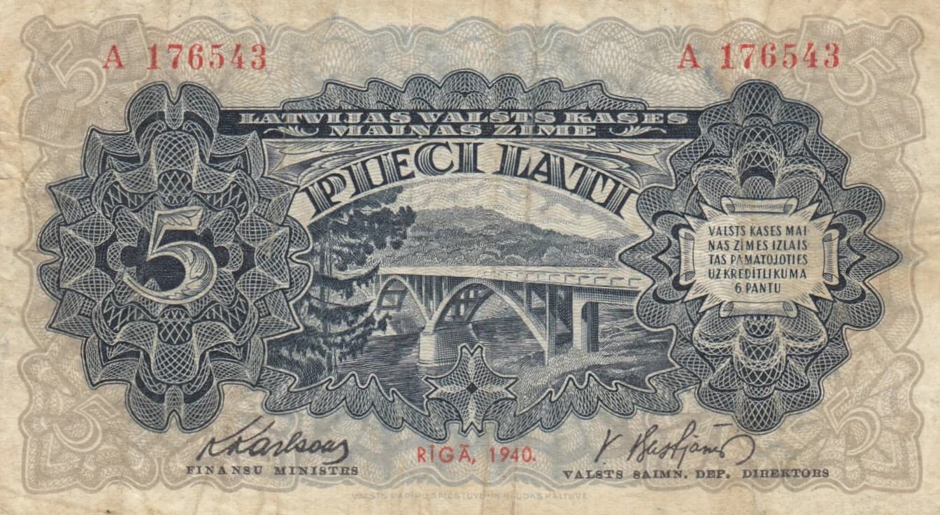 5 latu 1940 from Latvia, P-34a