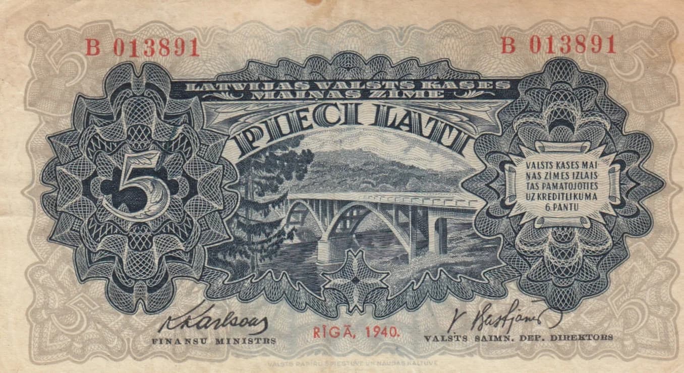 5 latu 1940 from Latvia, P-34a