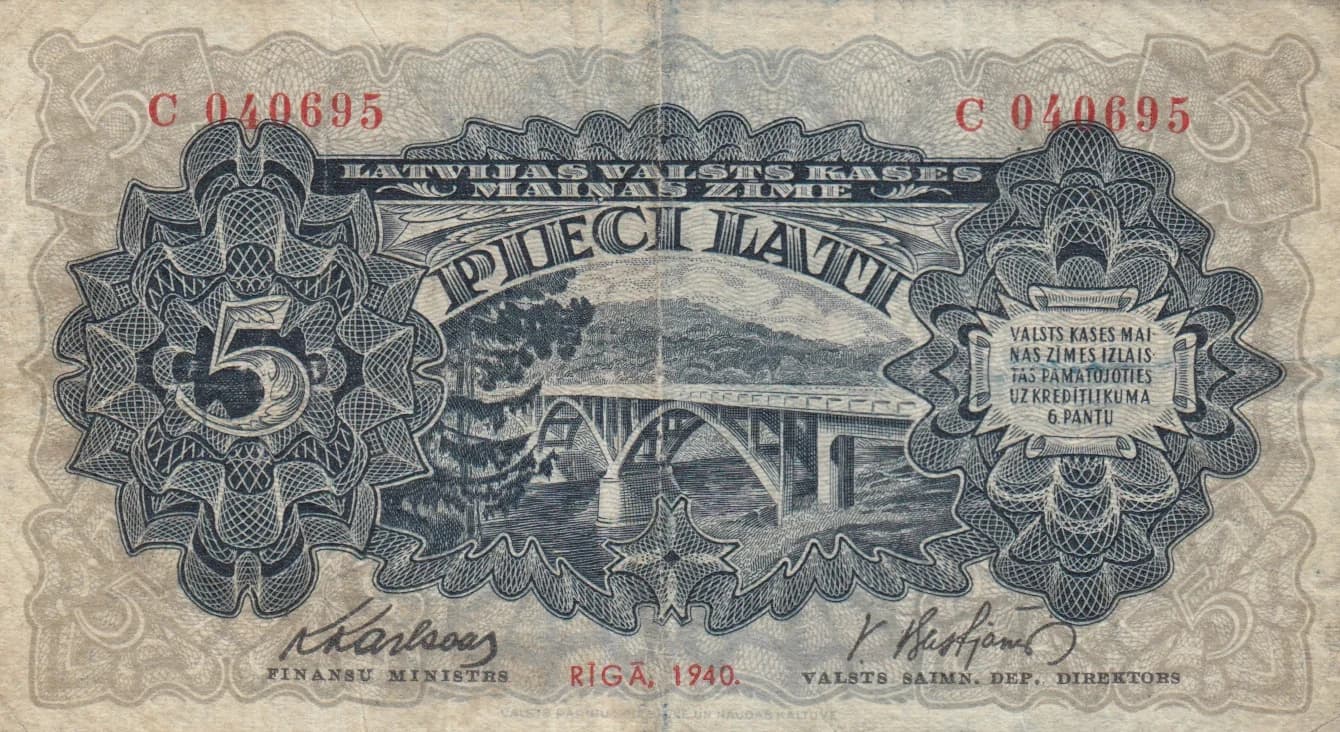 5 latu 1940 from Latvia, P-34a