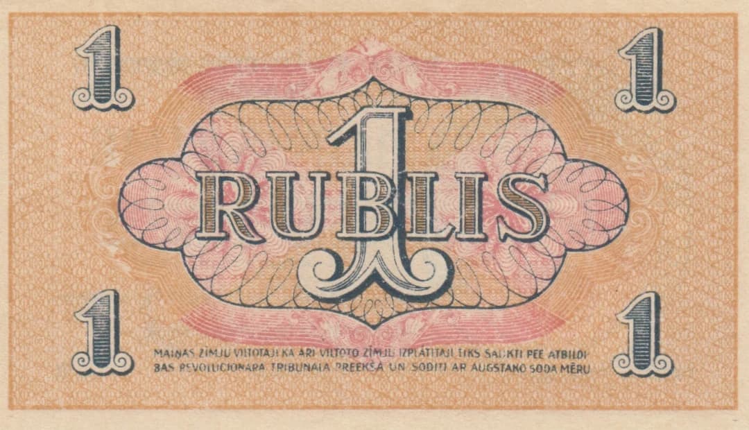1 rublis 1919 from Latvia, P-R1 (1919) — image 2