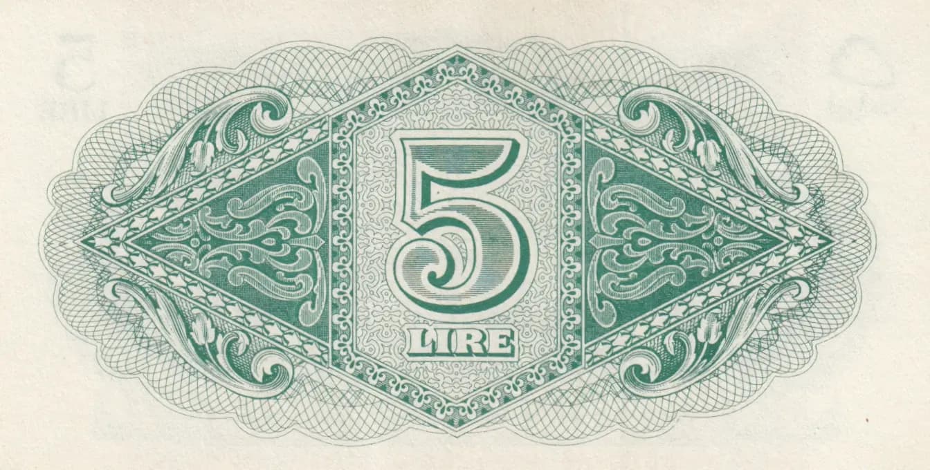 5 lire 1943 from Libya, P-M3 (1943) — image 2