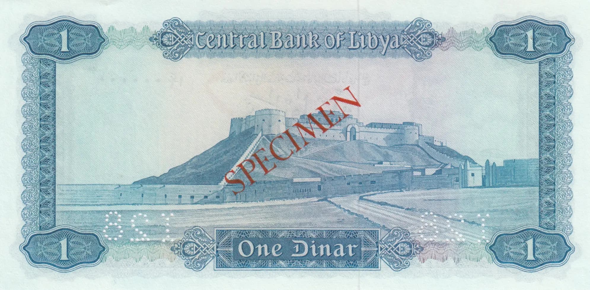 1 dinar 1971 specimen from Libya, P-35s (1971) — image 2