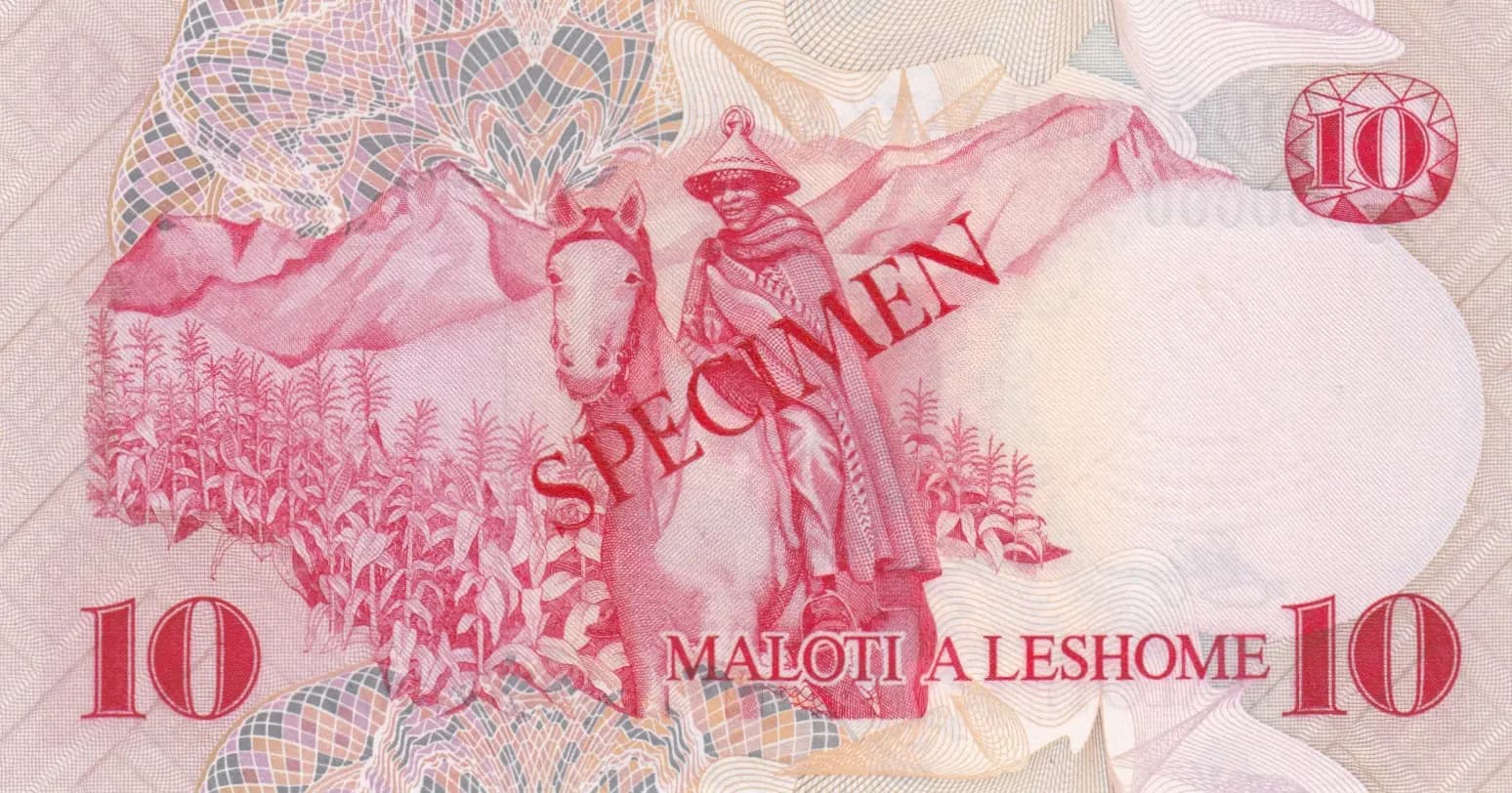 10 maloti 1979 specimen from Lesotho, P-3s (1979) — image 2
