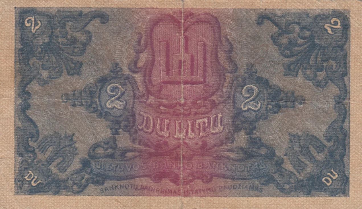 2 litu 1922 from Lithuania, P-14 (1922) — image 2
