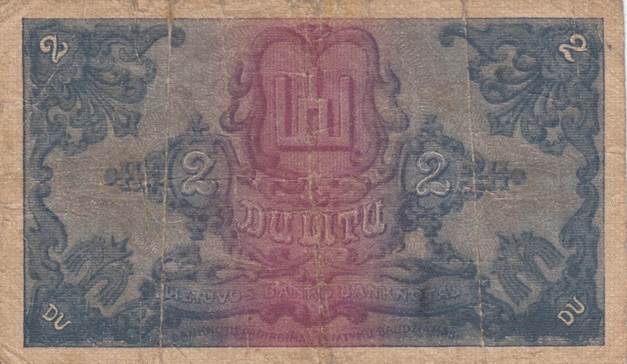 2 litu 1922 from Lithuania, P-14 (1922) — image 2