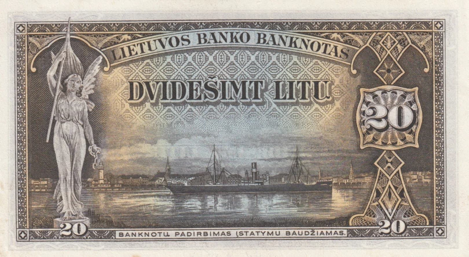 20 litu 1930 from Lithuania, P-27 (1930) — image 2