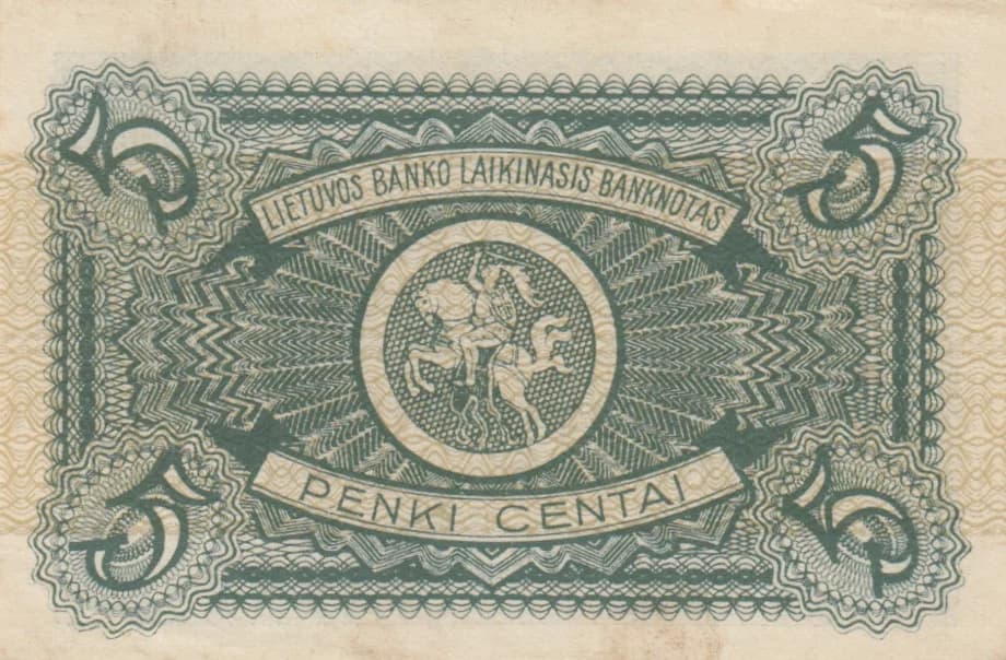 5 centai 1922 from Lithuania, P-2 (1922) — image 2