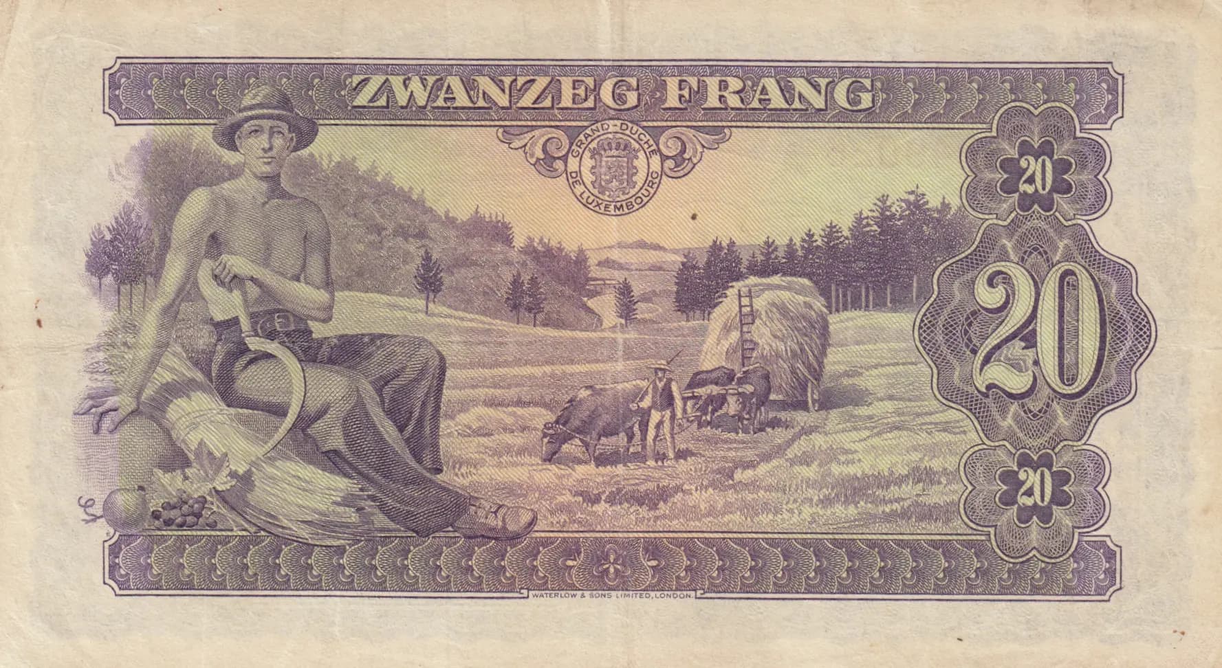 20 francs 1943 from Luxembourg, P-42 (1943) — image 2
