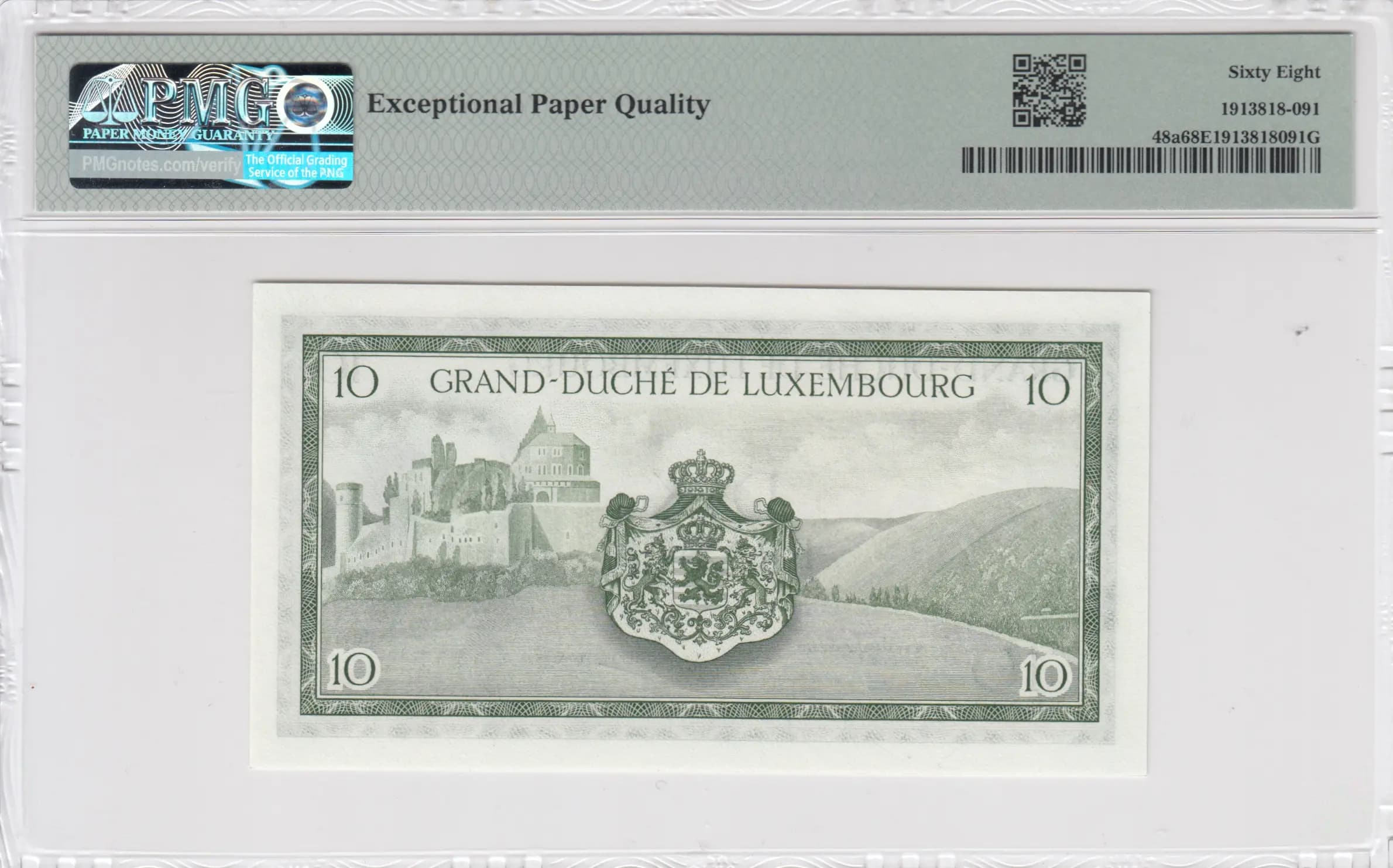 10 francs 1954 from Luxembourg, P-48 (1954) — image 2