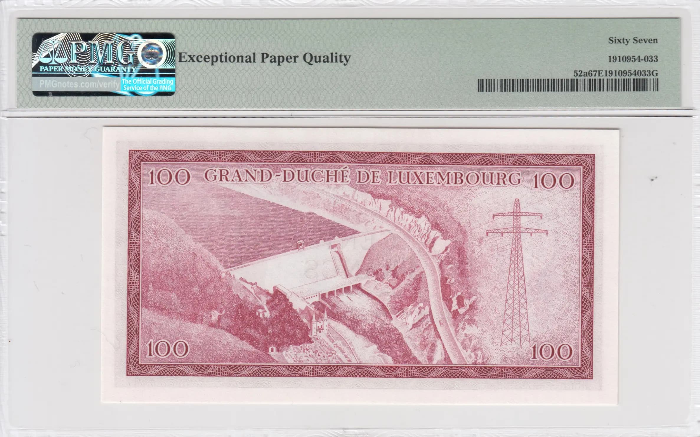 100 francs 1963 from Luxembourg, P-52a (1963) — image 2